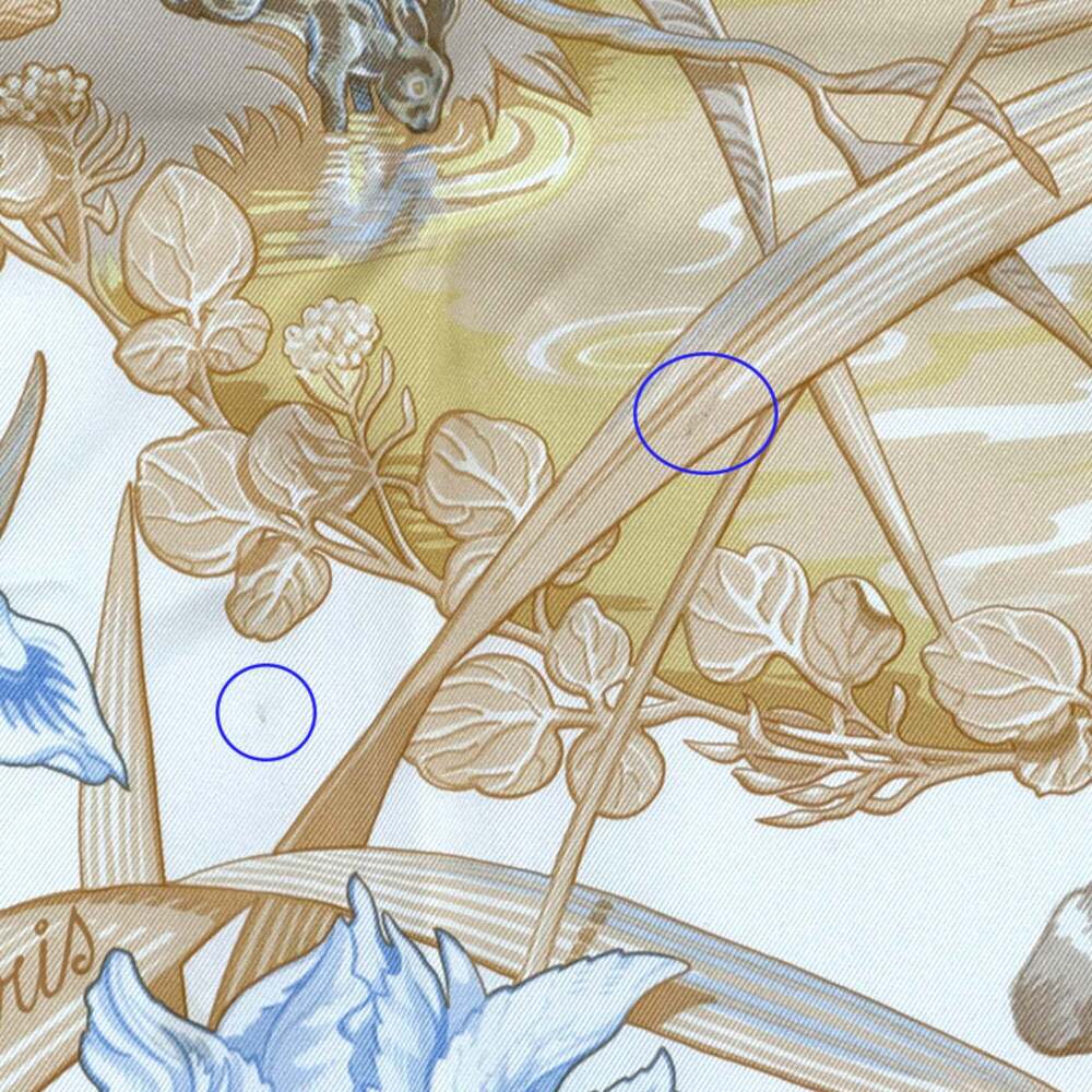 HERMES Cream Silk Scarf - Picture 8 of 8